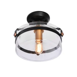Glass Lantern Semi Flush Mount