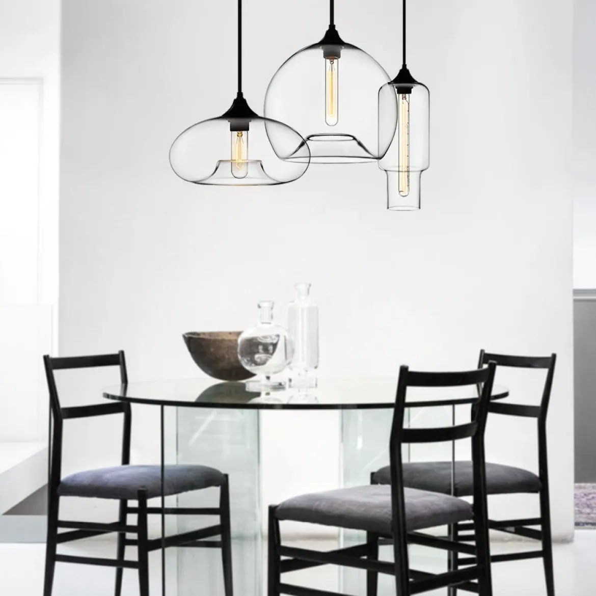 Glass Linear 3-light Island Pendant
