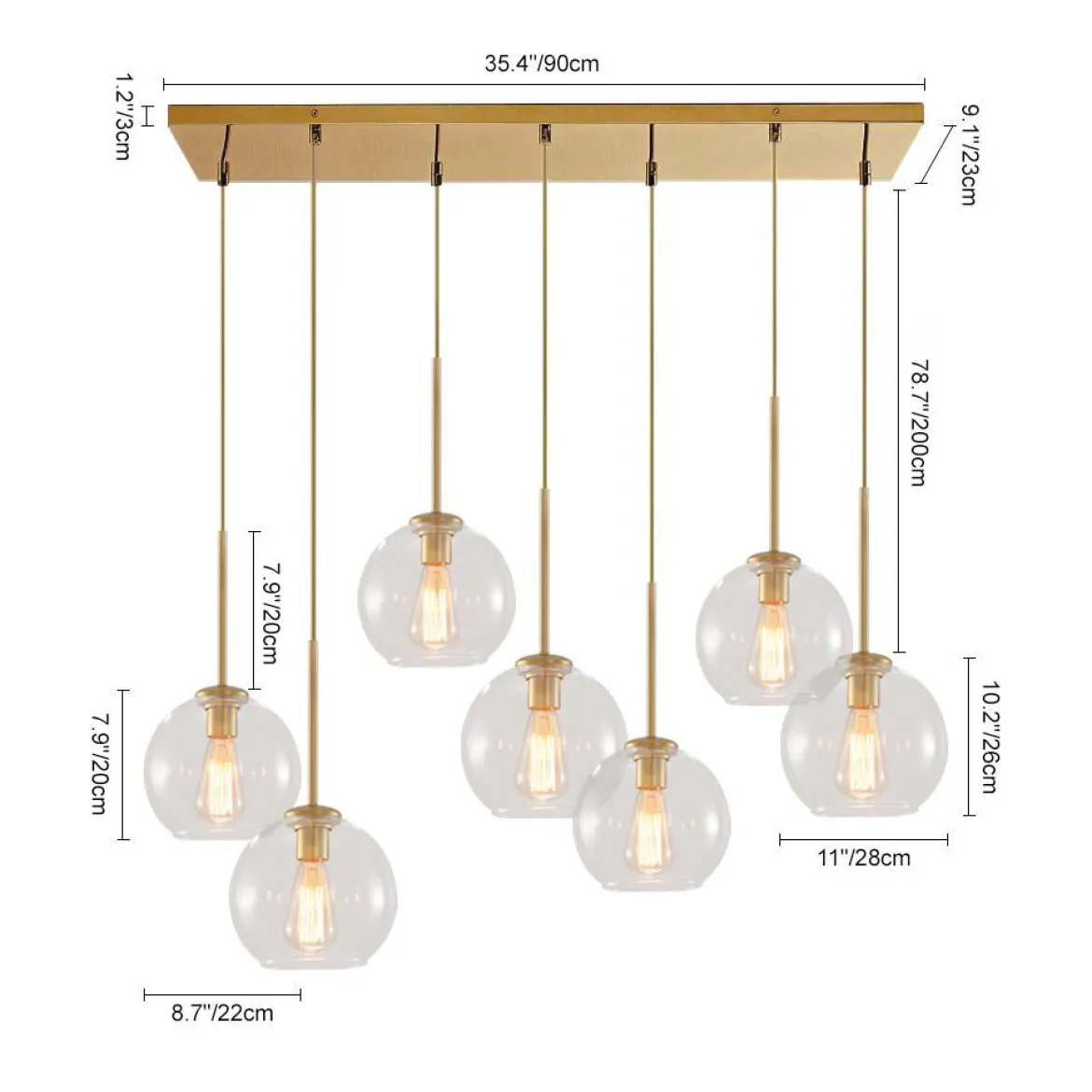 Globe Cluster Kitchen Island Pendant Light