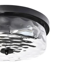 Hammered Glass Flush Mount Ceiling Light