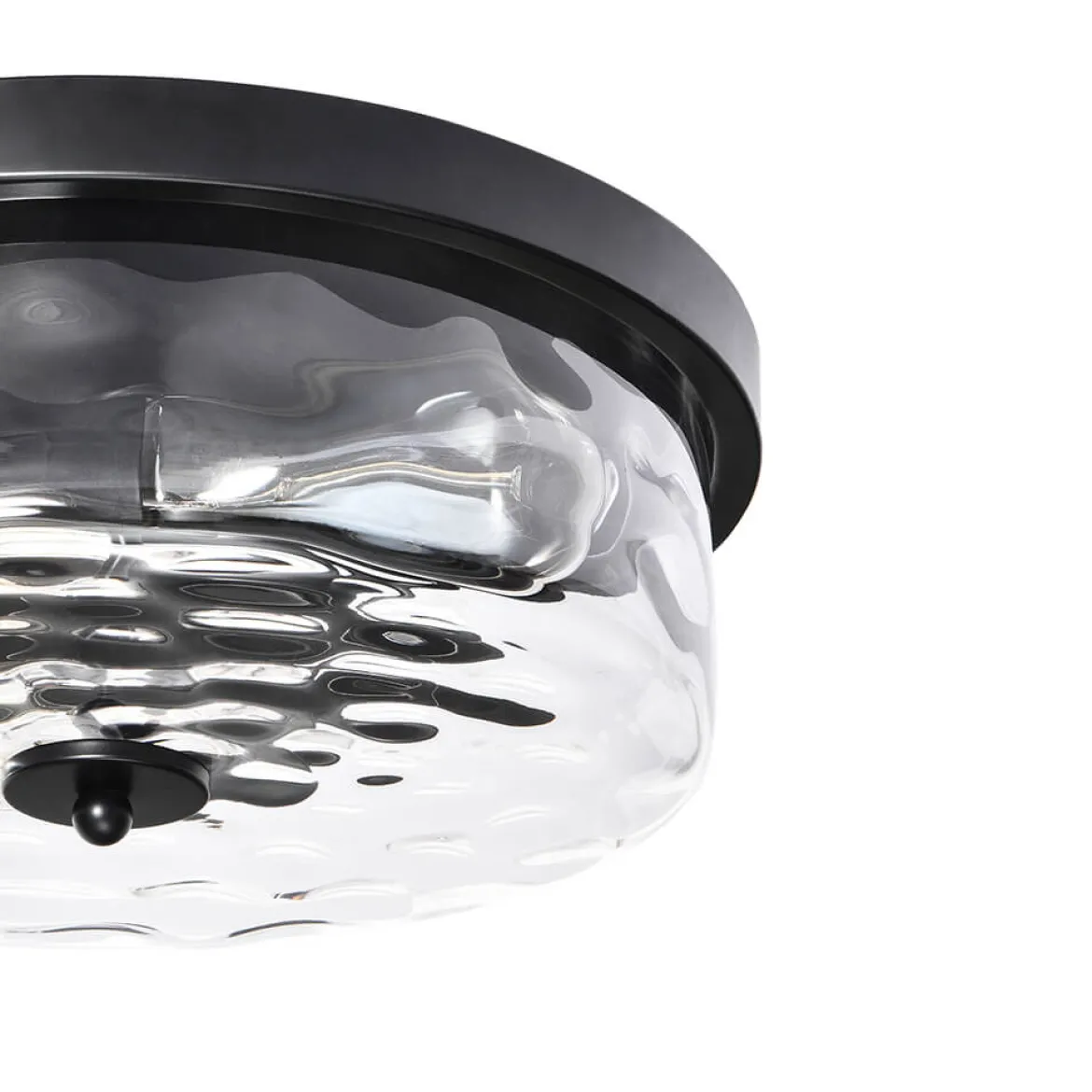 Hammered Glass Flush Mount Ceiling Light