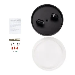 Industrial Black Round Seeded Glass Flush Mount Light