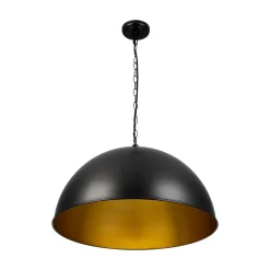 Industrial Farmhouse Black Iron Oversized Dome Pendant Light