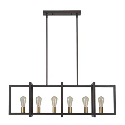 Industrial Farmhouse Rectangular Kitchen Island Pendant