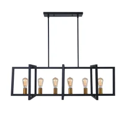 Industrial Farmhouse Rectangular Kitchen Island Pendant