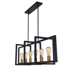 Industrial Farmhouse Rectangular Kitchen Island Pendant