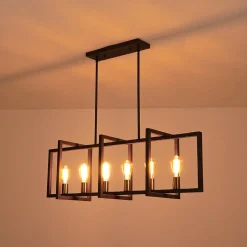 Industrial Farmhouse Rectangular Kitchen Island Pendant