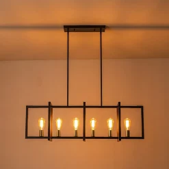 Industrial Farmhouse Rectangular Kitchen Island Pendant