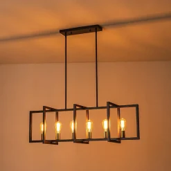 Industrial Farmhouse Rectangular Kitchen Island Pendant