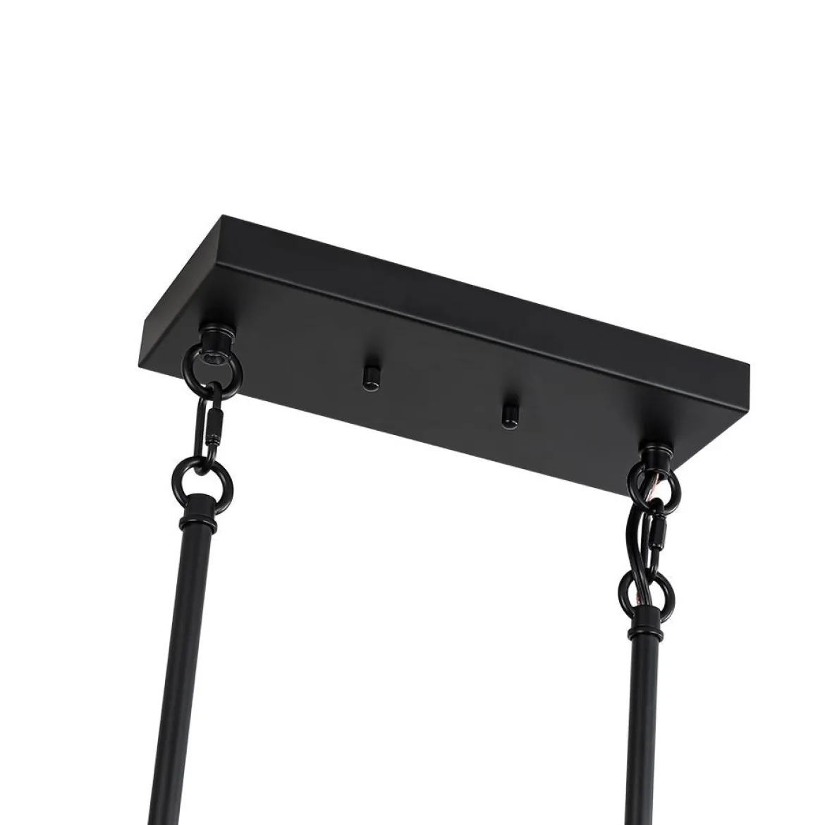 Industrial 6-Light Candle Style Black Rectangular Island Chandelier