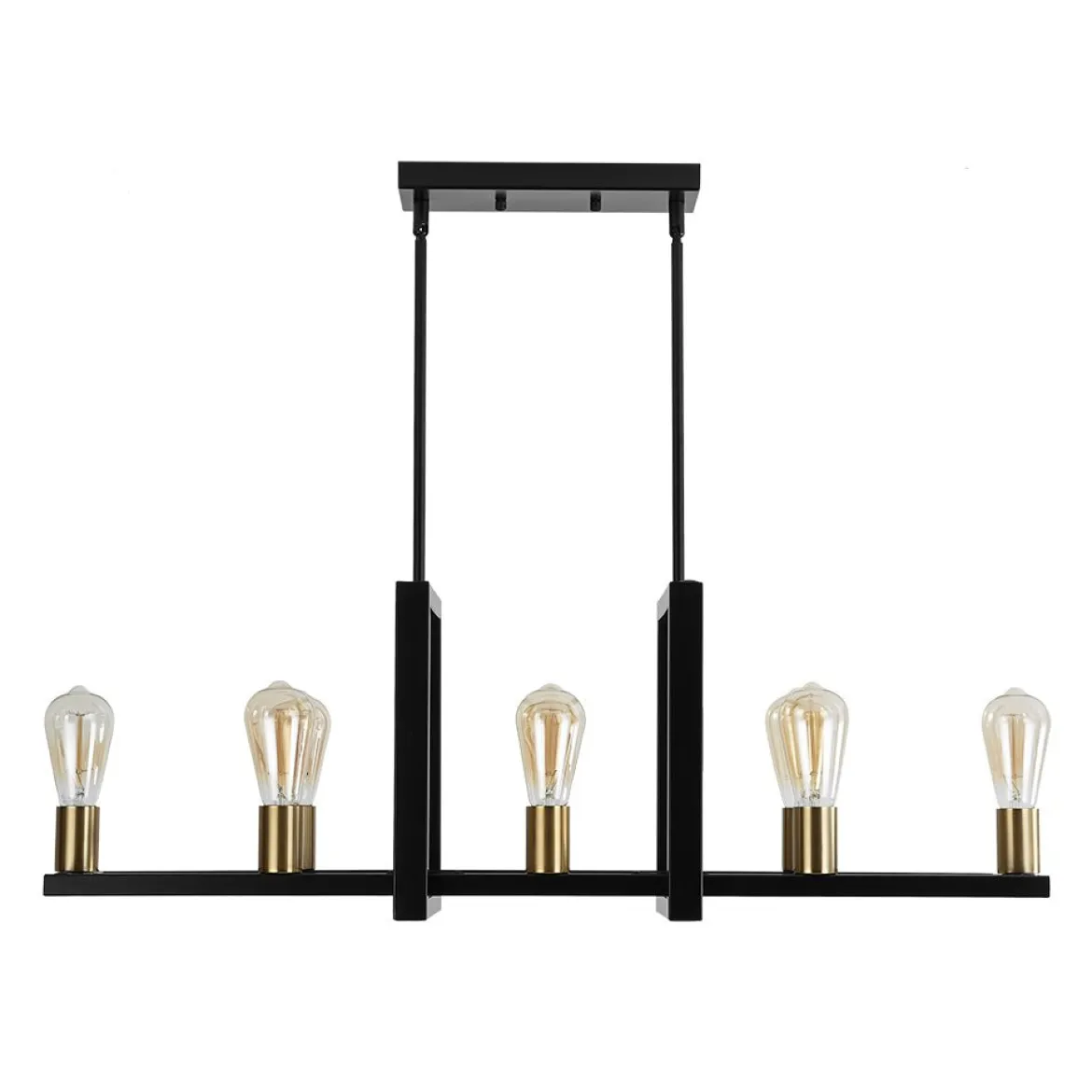 Industrial 8-Light Rectangular Kitchen Island Chandelier
