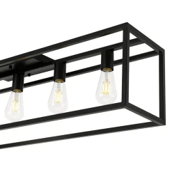 Industrial Minimalist Rectangle Cage Semi Flush Mount