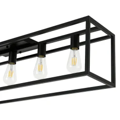 Industrial Minimalist Rectangle Cage Semi Flush Mount