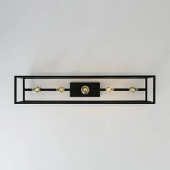 Industrial Minimalist Rectangle Cage Semi Flush Mount