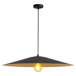 Industrial Oversized Iron Flat Cone Kitchen Pendant Light