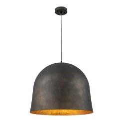 Industrial Oversized Iron Bell Dome Pendant Light Black Gold Powder