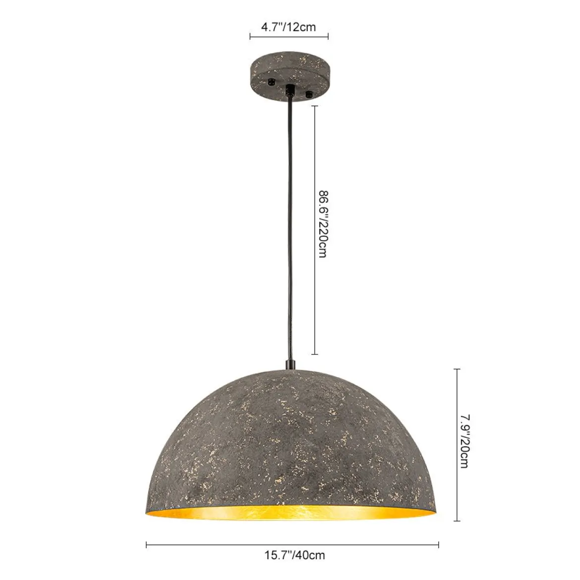 Industrial Oversized Large Metal Dome Pendant Light
