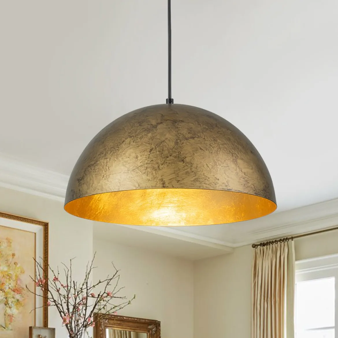 Industrial Oversized Large Metal Dome Pendant Light
