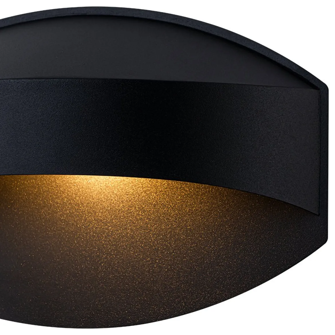 IP23 Black Flat Oval 1-Light Iron Outdoor Wall Sconce