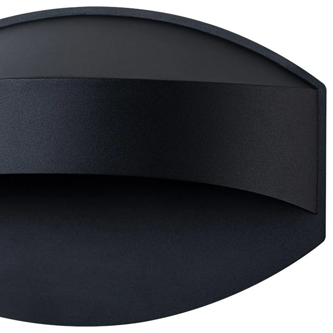 IP23 Black Flat Oval 1-Light Iron Outdoor Wall Sconce