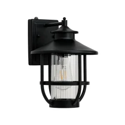 IP23 Black 1-Light Manor Wire Cage Outdoor Wall Sconce
