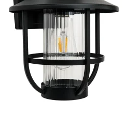 IP23 Black 1-Light Manor Wire Cage Outdoor Wall Sconce