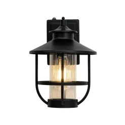 IP23 Black 1-Light Manor Wire Cage Outdoor Wall Sconce