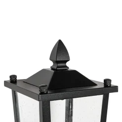 IP23 Black Manor 1-Light Lantern Outdoor Wall Sconce