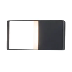 IP54 Black Rectangular Dimmable LED Outdoor Wall Lamp
