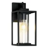 IP23 Black Rectangular Outdoor Lantern Wall Sconce