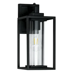 IP23 Black Rectangular Outdoor Lantern Wall Sconce