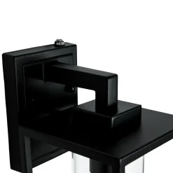 IP23 Black Rectangular Outdoor Lantern Wall Sconce