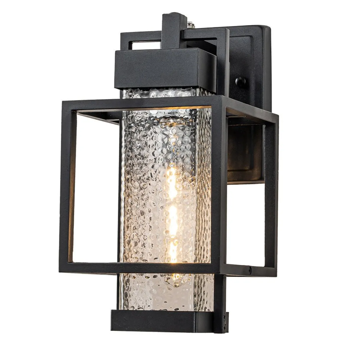 IP23 Black Waterproof 1-Light Square Cage Outdoor Wall Sconce
