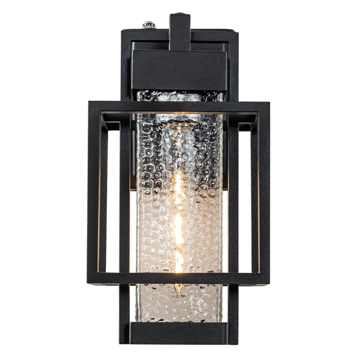 IP23 Black Waterproof 1-Light Square Cage Outdoor Wall Sconce