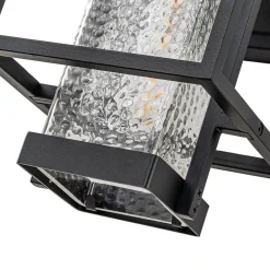 IP23 Black Waterproof 1-Light Square Cage Outdoor Wall Sconce