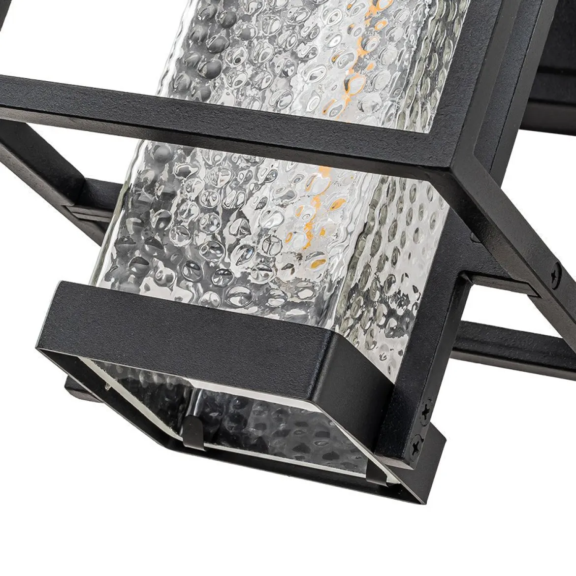 IP23 Black Waterproof 1-Light Square Cage Outdoor Wall Sconce