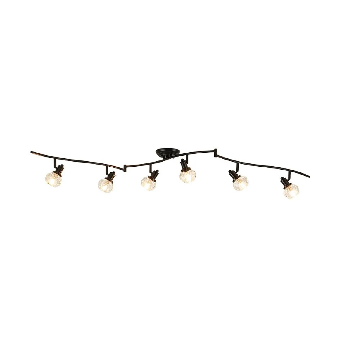 6-Light Adjustable Crystal Spotlight Island Linear Track Light