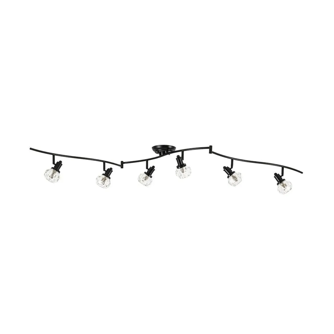 6-Light Adjustable Crystal Spotlight Island Linear Track Light