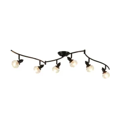 6-Light Adjustable Crystal Spotlight Island Linear Track Light
