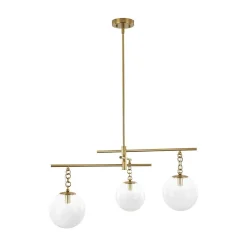 3-light Adjustable Gradual White Glass Globe Sputnik Chandelier