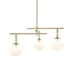 3-light Adjustable Gradual White Glass Globe Sputnik Chandelier