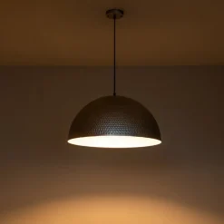 1-Light Antique Oversized Hammered Dome Pendant Light