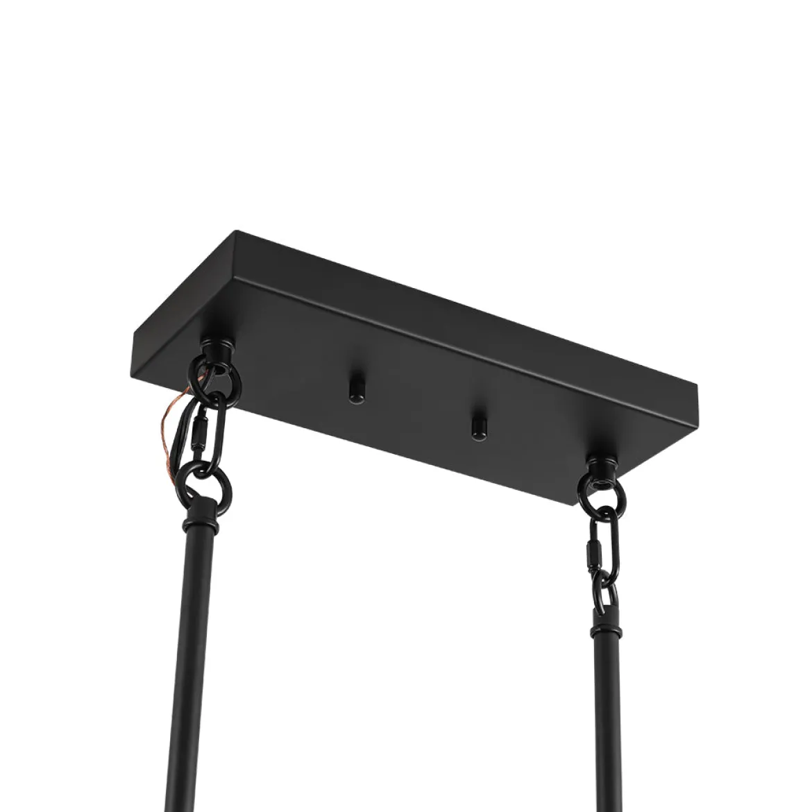 3-Light Black Brass Rectangle Cage Island Chandelier