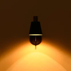 1-Light Black Gold 90-Degree Adjustable Cone Wall Lamp