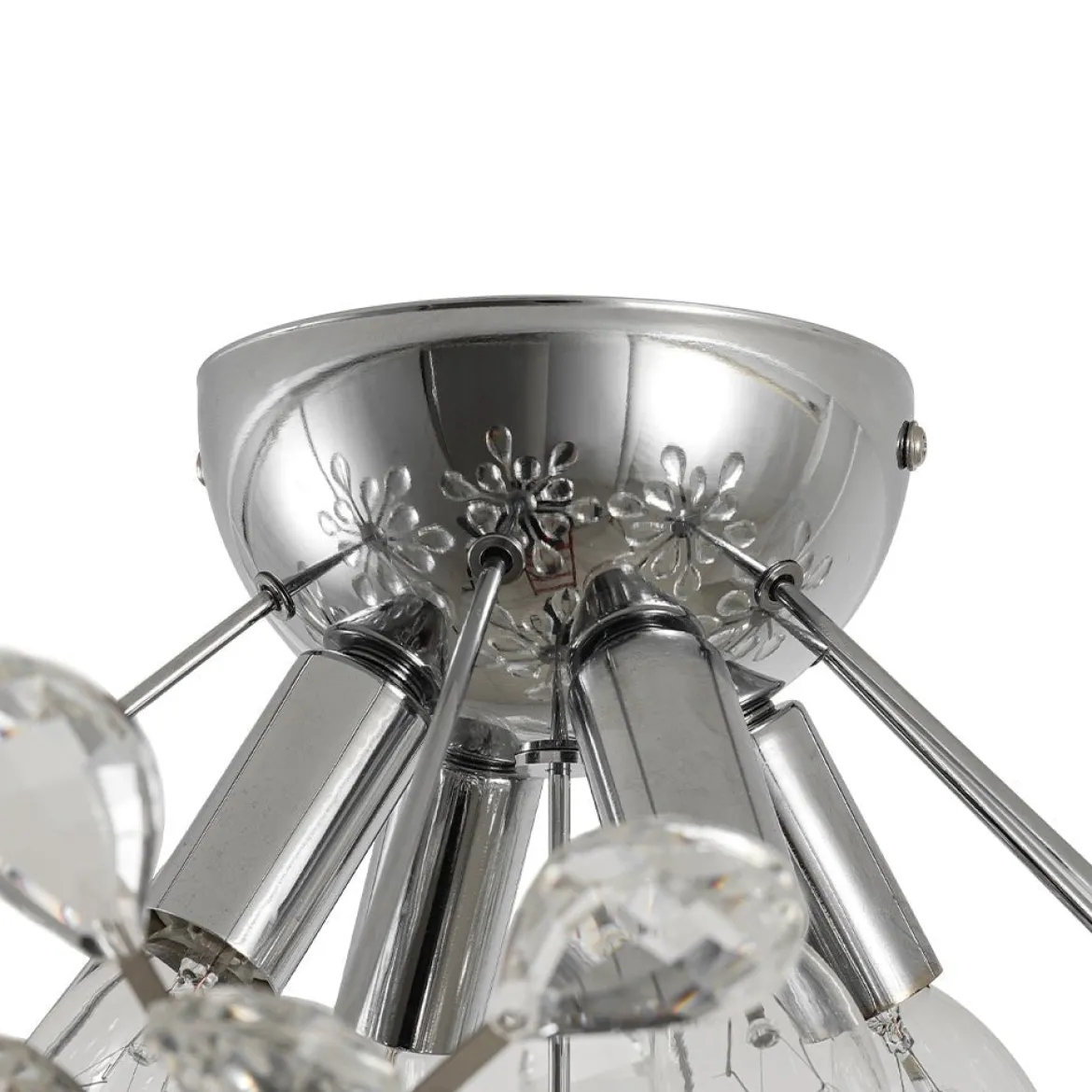 4-Light Bloom Dandelion Crystal Sputnik Semi Flush Mount