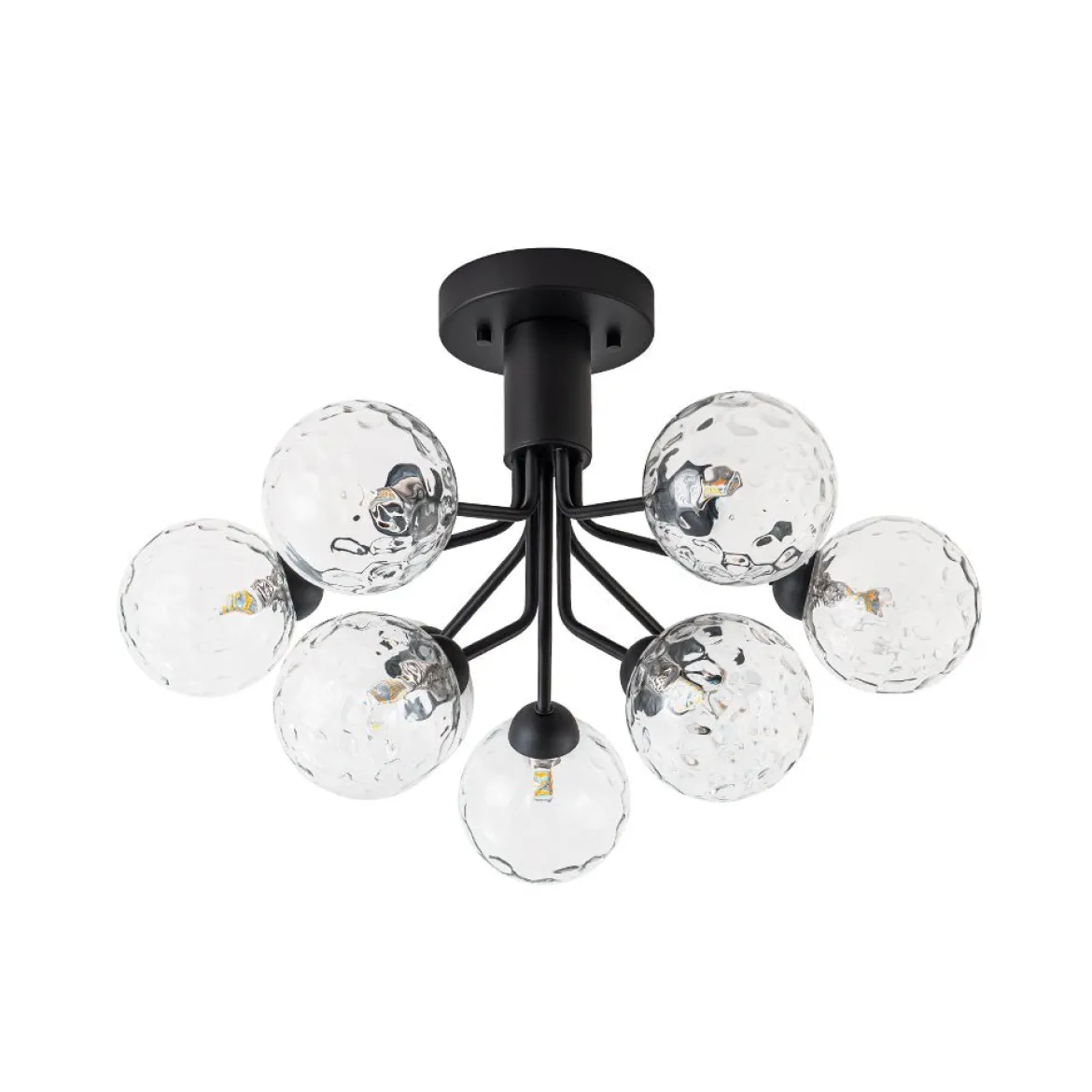 9-Light Bloom Water Glass Globe Tiered Sputnik Ceiling Light