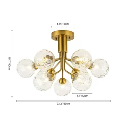 9-Light Bloom Water Glass Globe Tiered Sputnik Ceiling Light