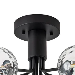 9-Light Bloom Water Glass Globe Tiered Sputnik Ceiling Light