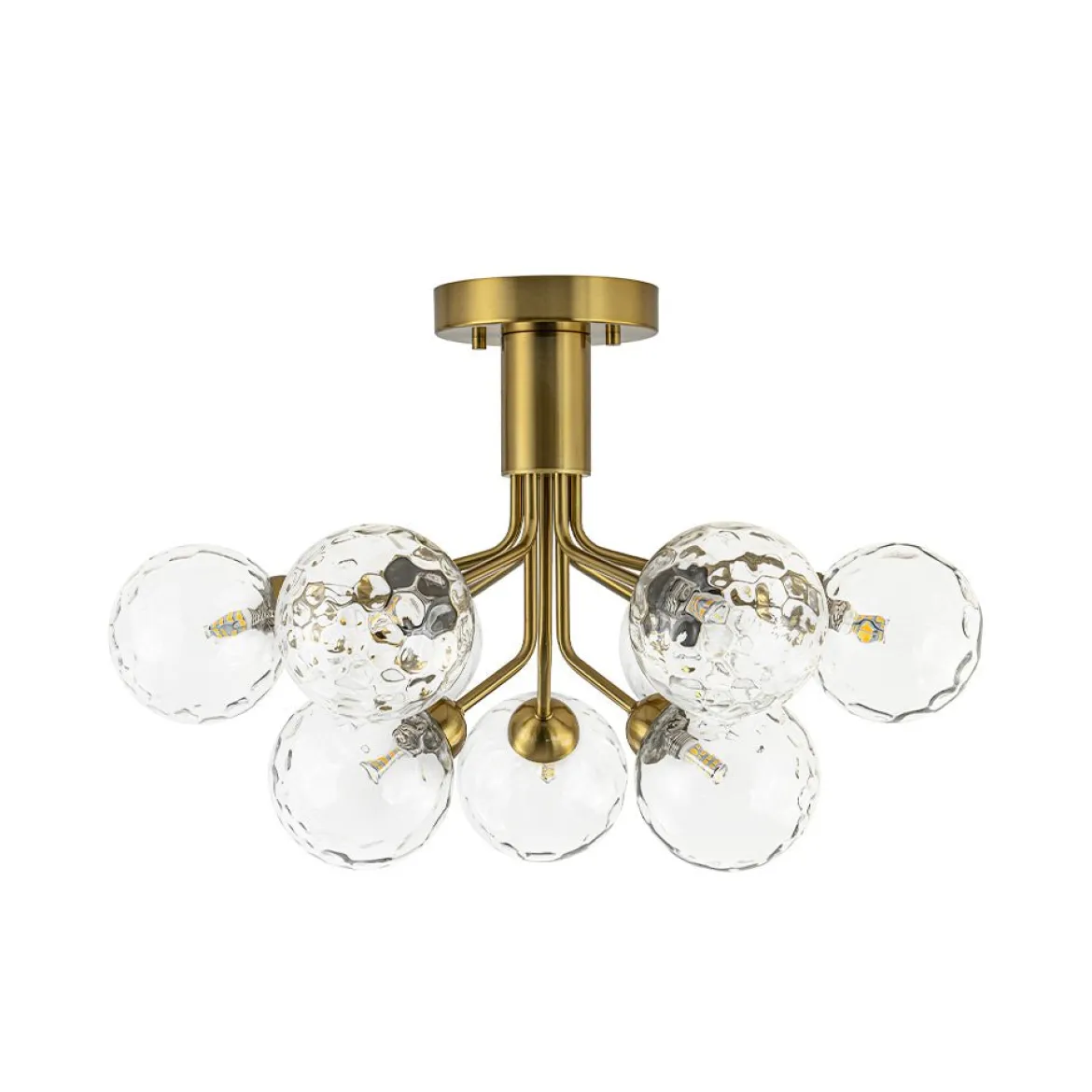 9-Light Bloom Water Glass Globe Tiered Sputnik Ceiling Light