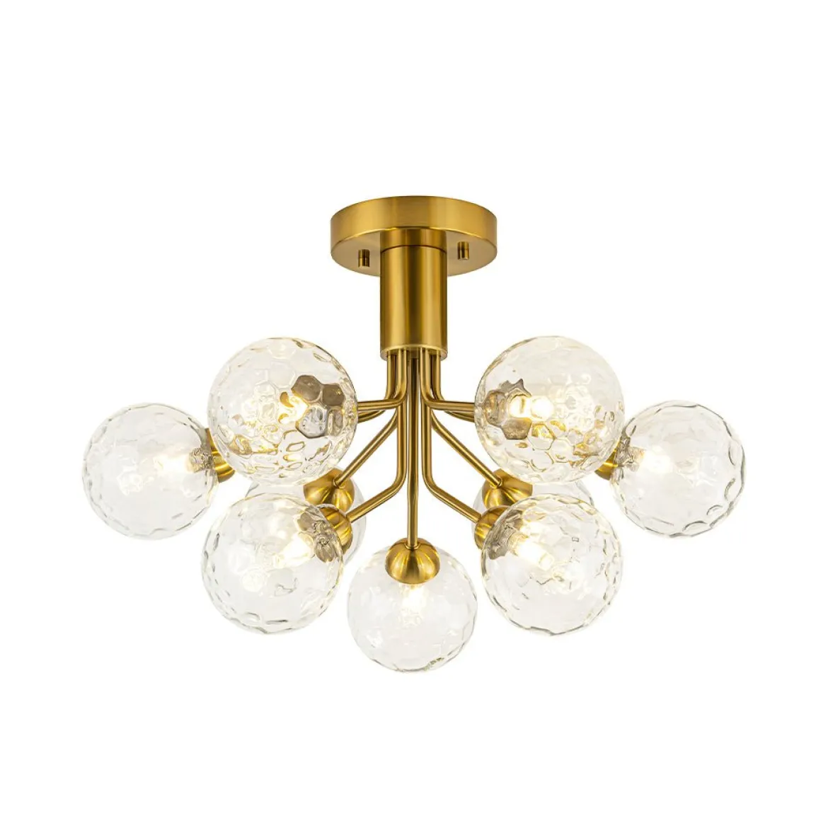 9-Light Bloom Water Glass Globe Tiered Sputnik Ceiling Light